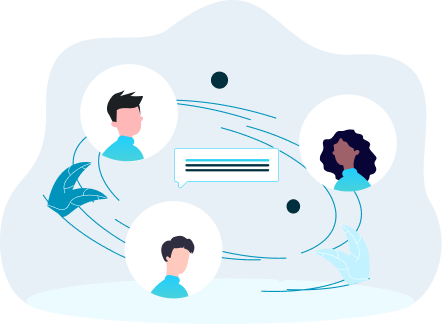 Represantando troca de ideias entre as pessoas